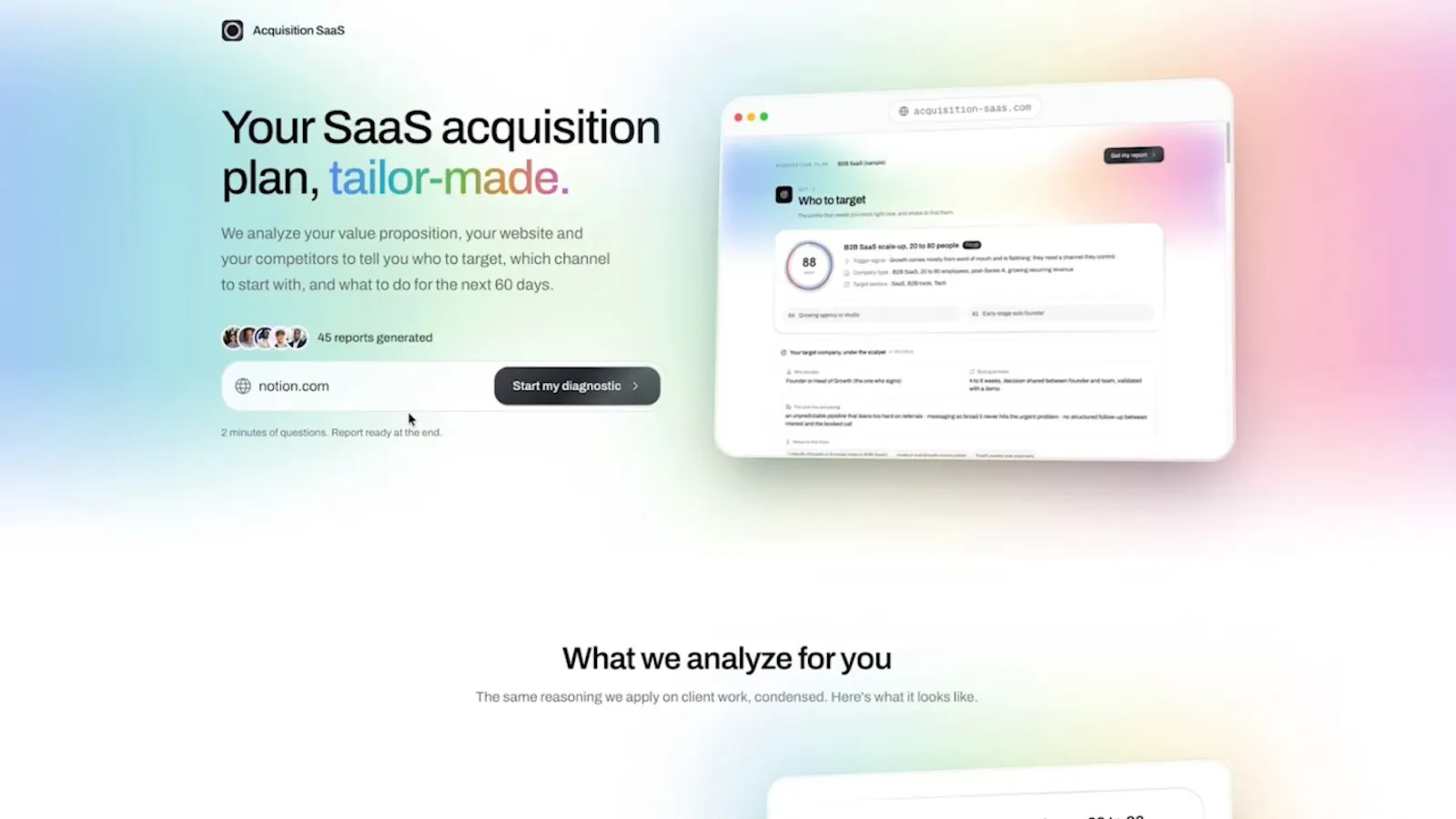 Acquisition SaaS screenshot 1 (video preview)