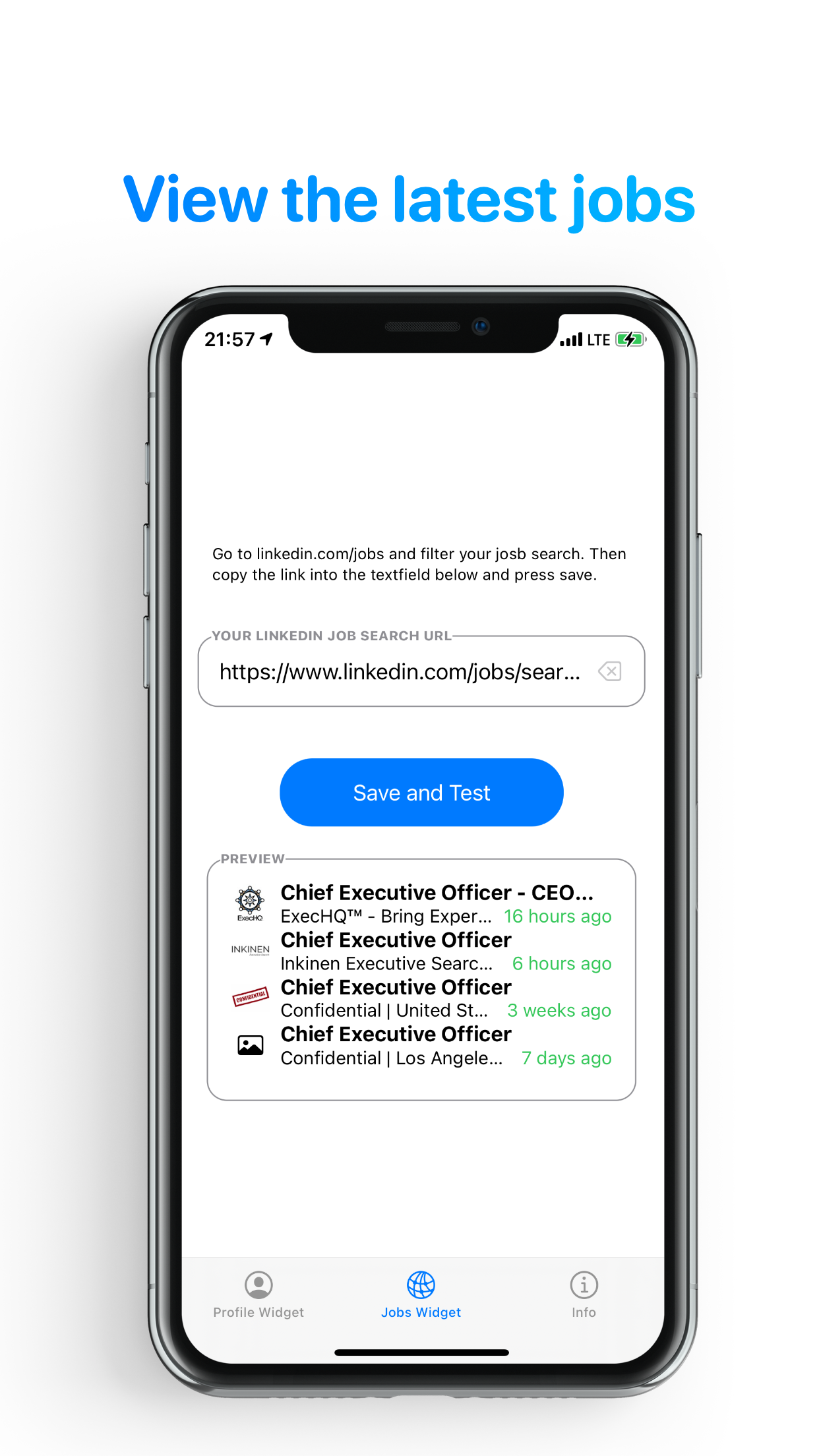 Widget for LinkedIn (unofficial) gallery image