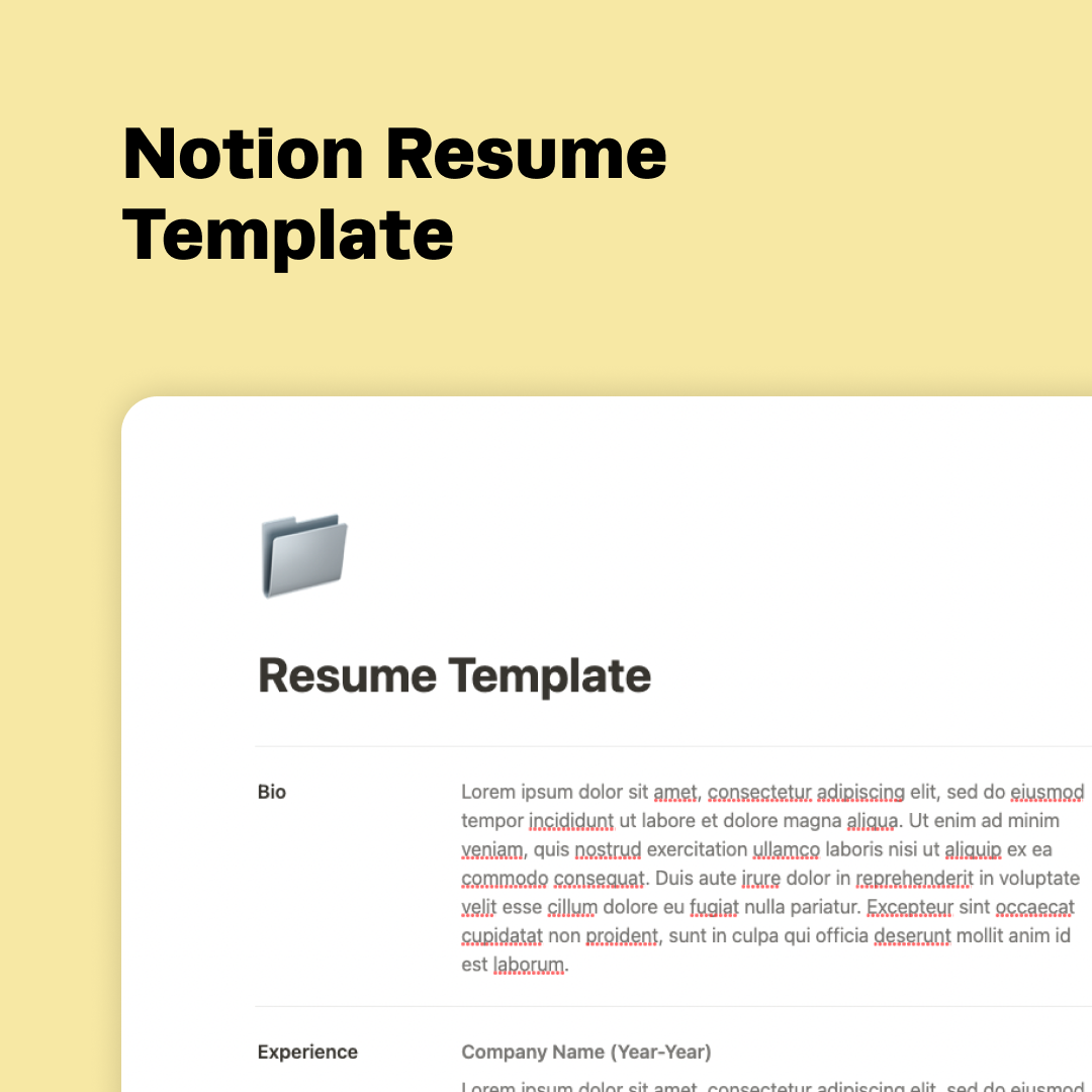 Notion Resume Template