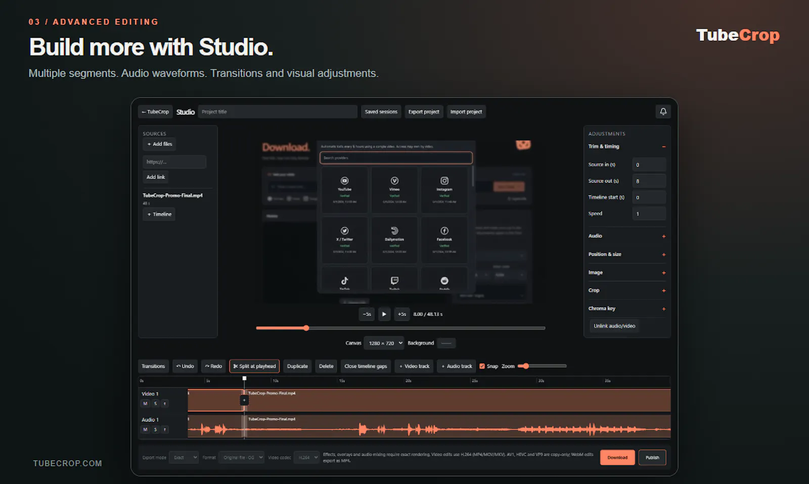 TubeCrop screenshot 2