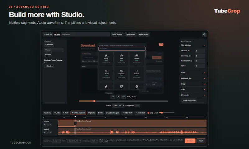 TubeCrop screenshot 2