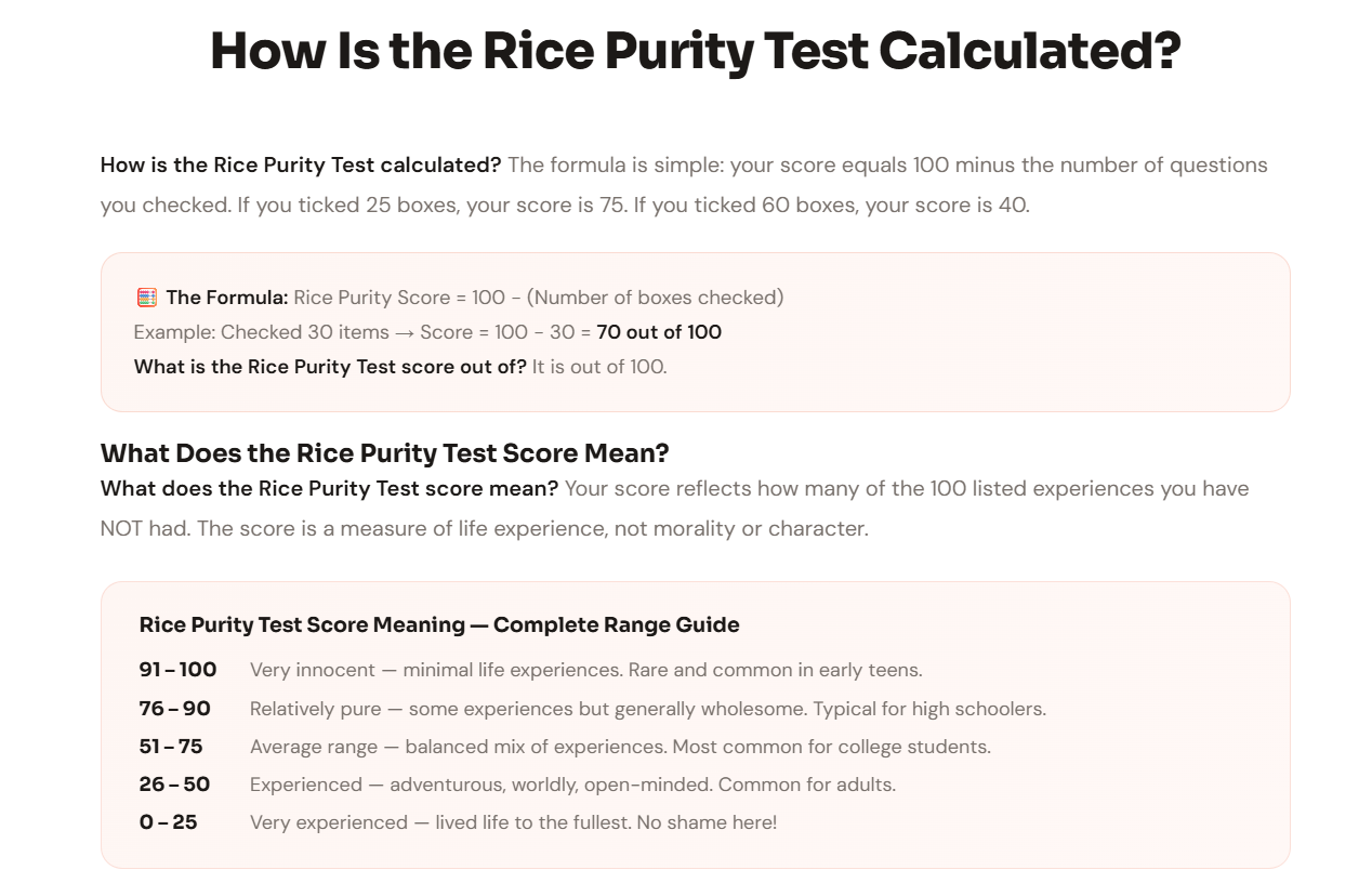 Rice Purity Test 2026 gallery image