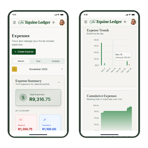 The Equine Ledger - Screenshot 3 showing product features and functionality