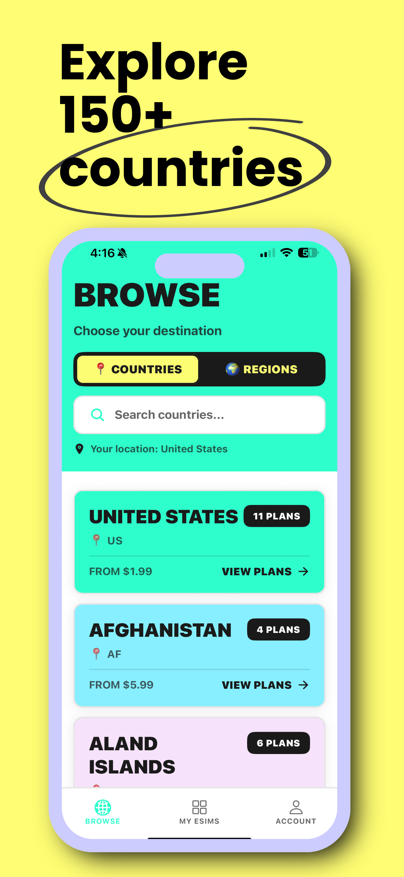 Lumbus eSIM - Main product screenshot demonstrating key features and user interface