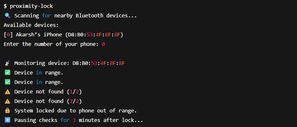 Proximity Lock System