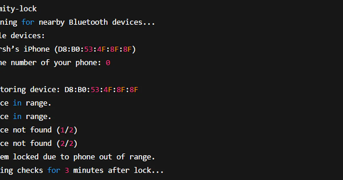 Proximity Lock System