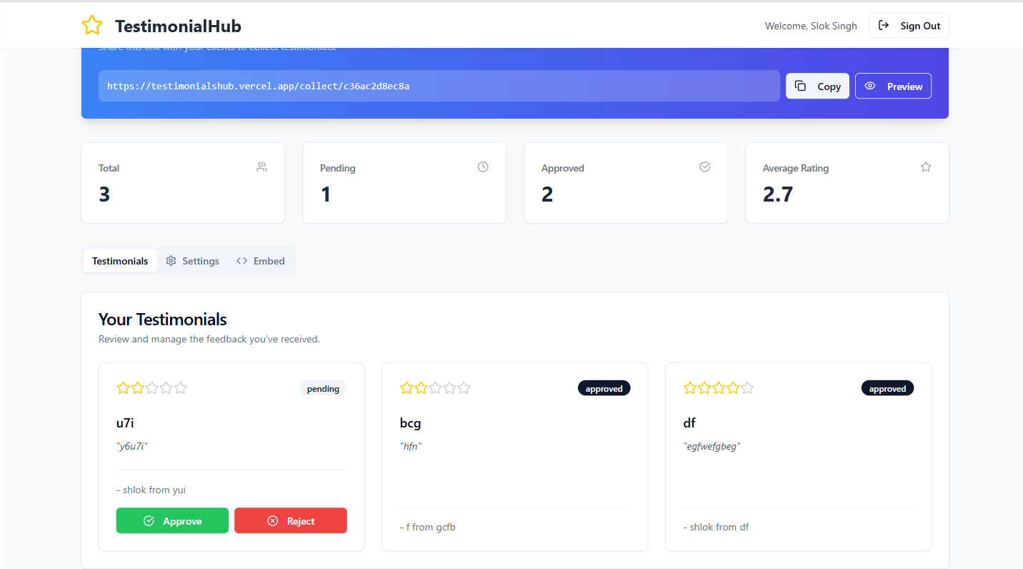 TestimonialShub - 証言を簡単に収集して紹介しますメディア3