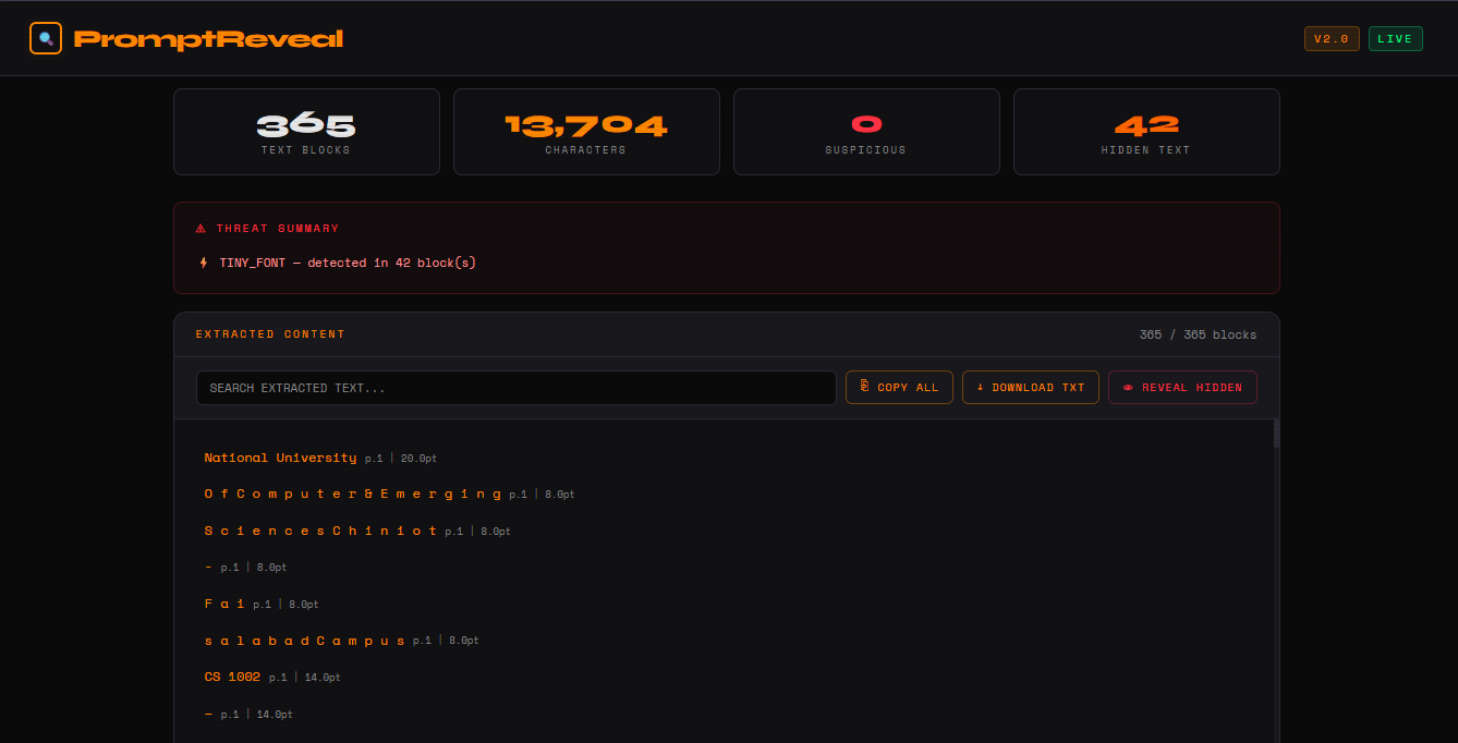 PromptReveal — Hidden Text Detector gallery image