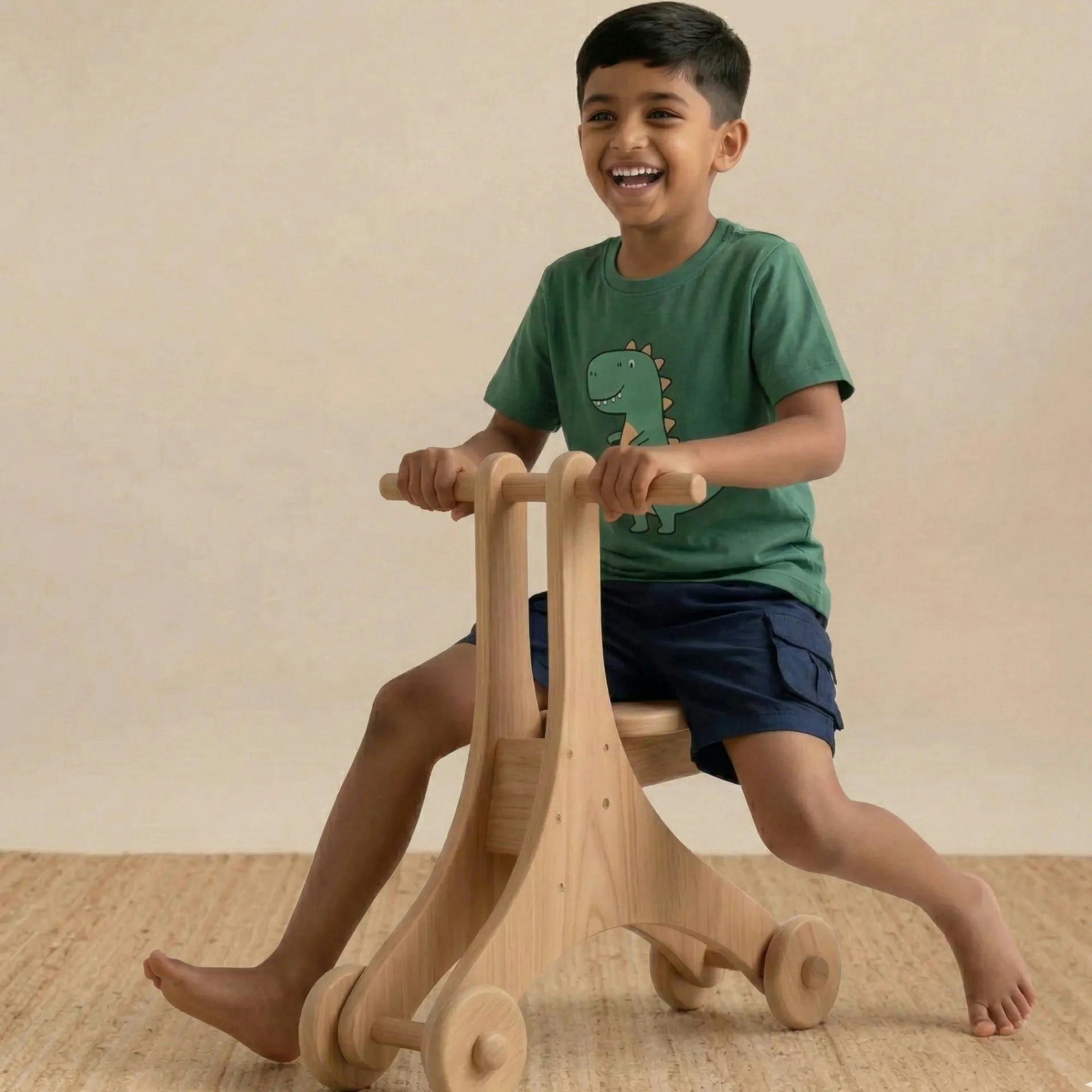 2-in-1 Walker Cum Cycle —  Wooden Cycle gallery image