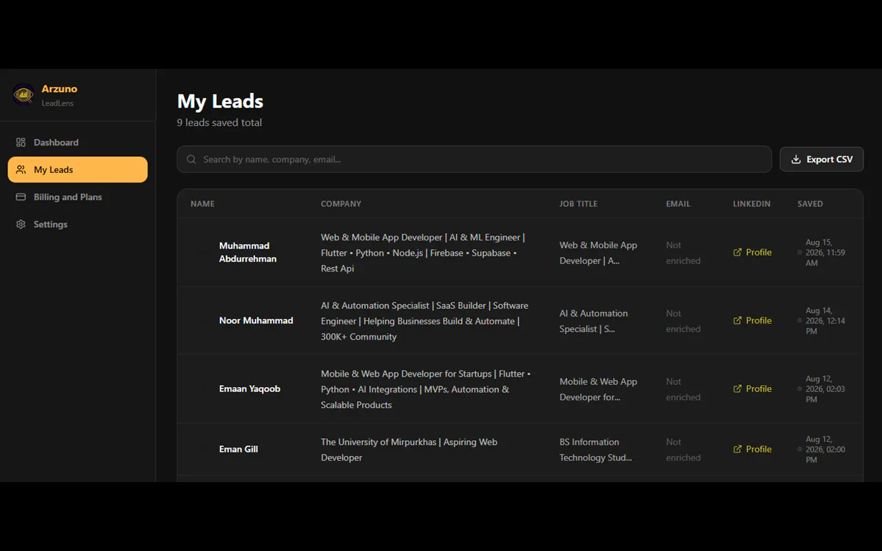 Arzuno LeadLens gallery image