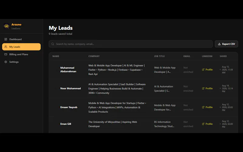 Arzuno LeadLens screenshot 5