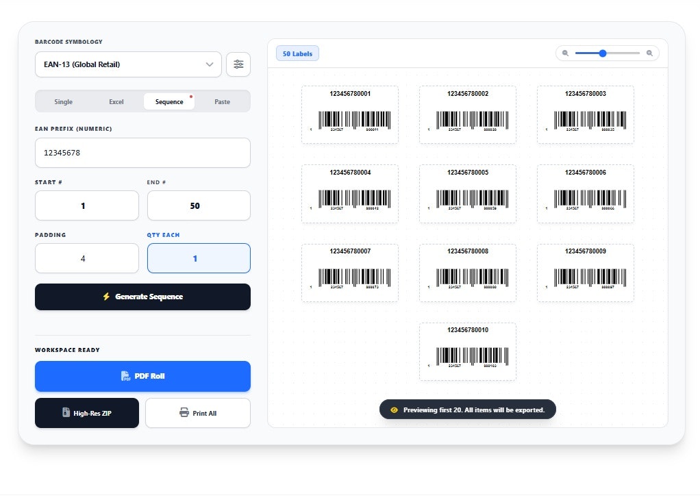 Free Bulk Barcode Generator gallery image
