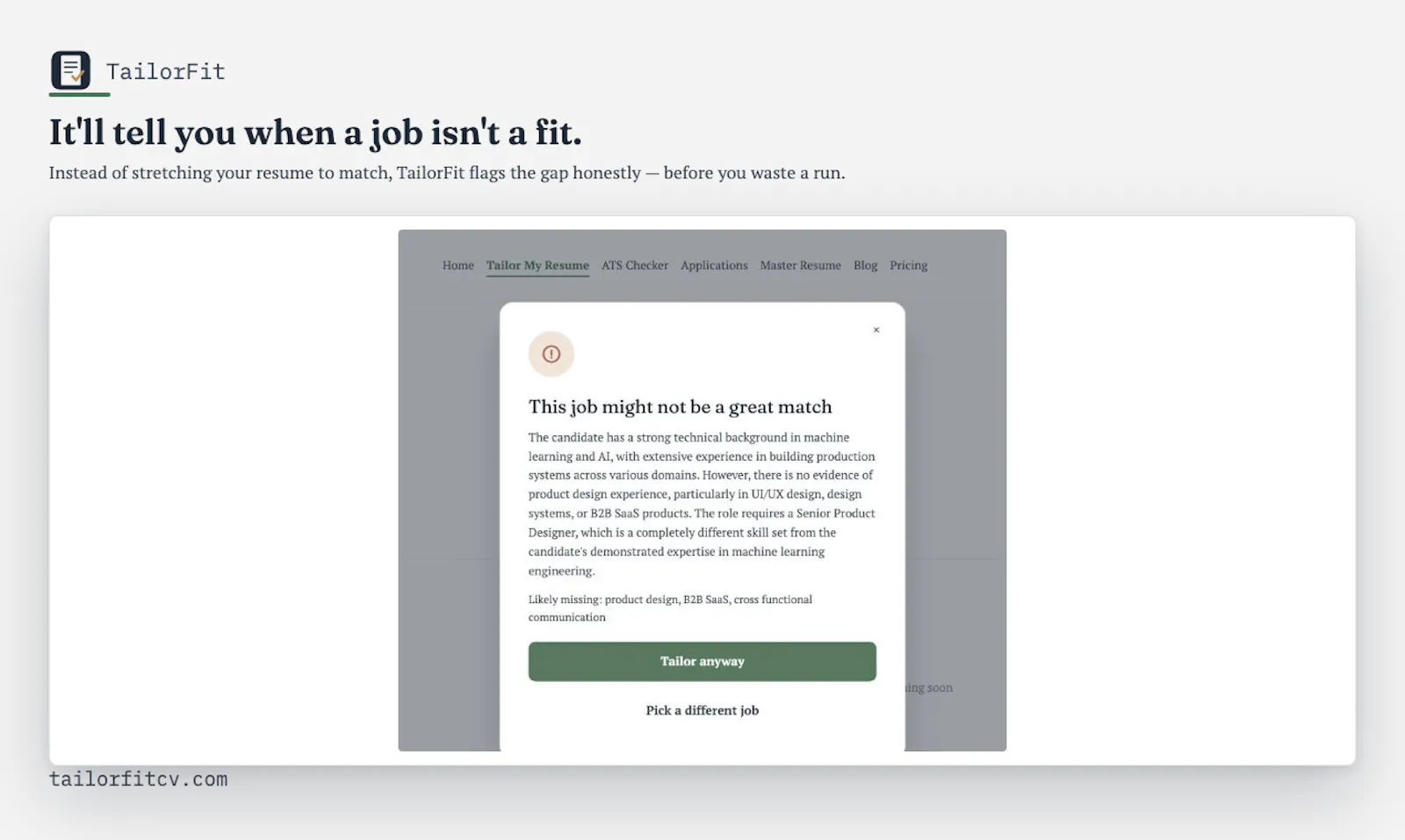 TailorFit CV screenshot 5