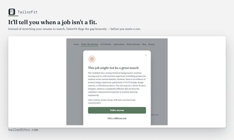 TailorFit CV screenshot 5