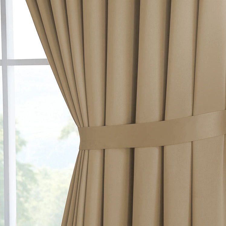 Blackout Ready Made Eyelet Curtain Beige gallery image