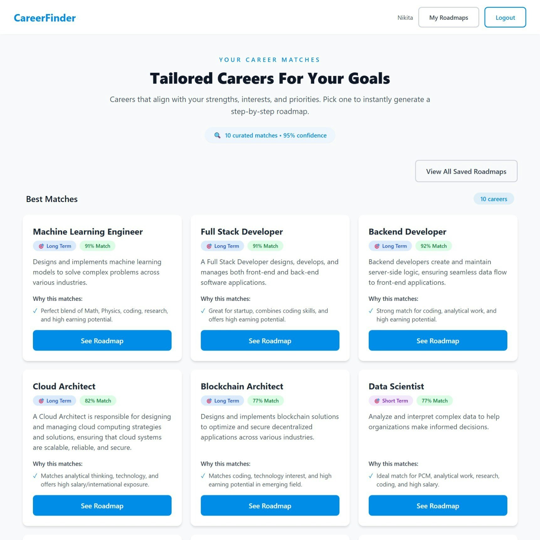 Careerfinder – AI Career Roadmap gallery image