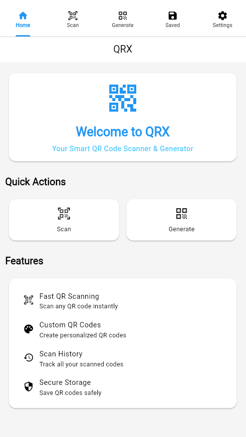 QR代码扫描仪和发电机：QRX媒体1