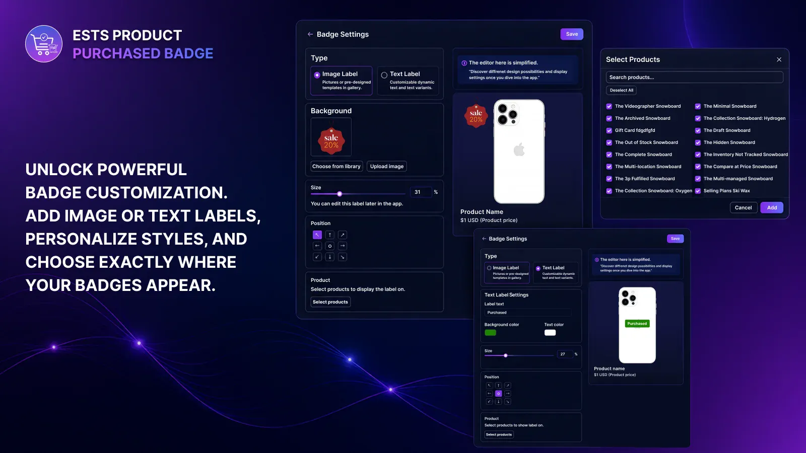 Product Purchased Badge screenshot 3