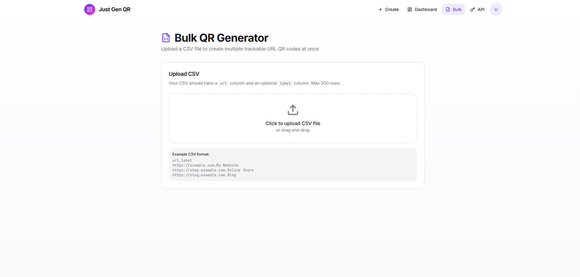 Just Gen QR - Screenshot 3 showing product features and functionality