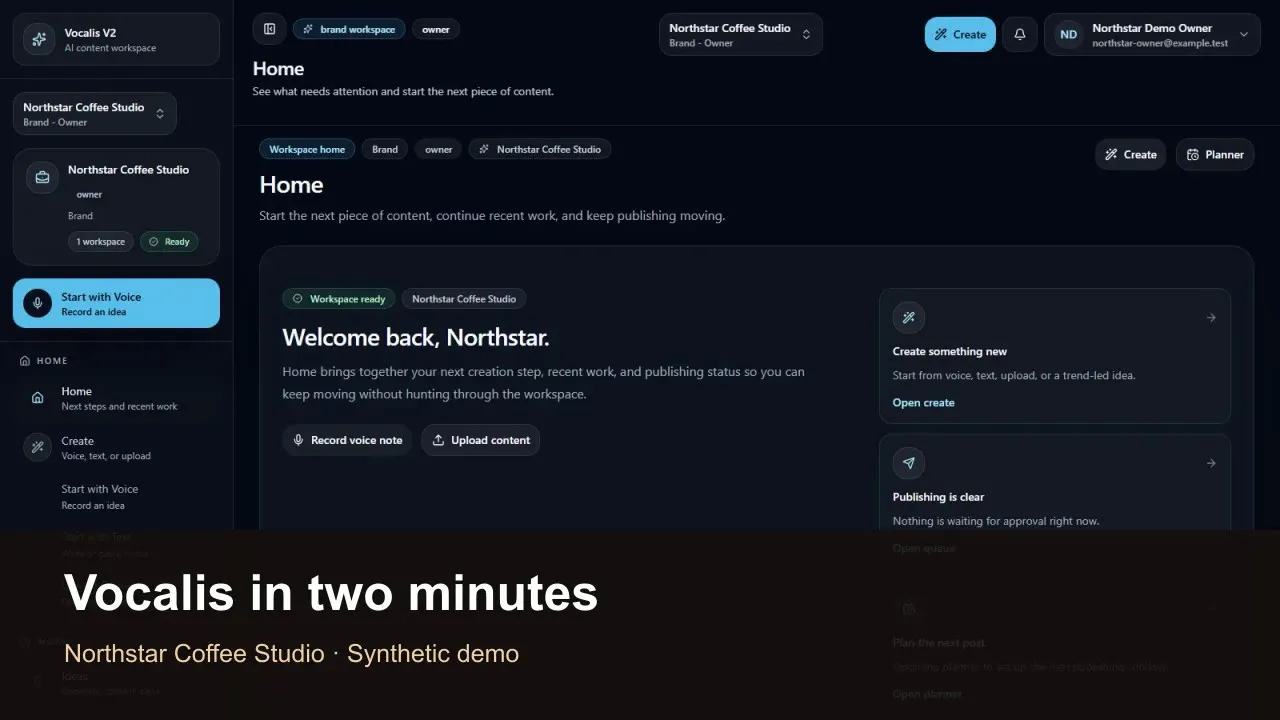 Vocalis V2: Connected Content Workflow gallery image