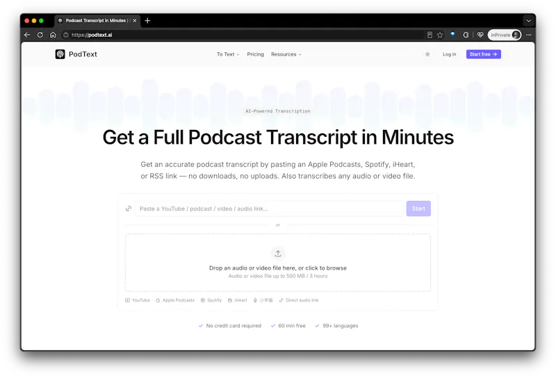 PodText screenshot 2