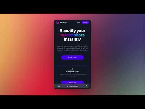 startuptile Supasnap-Beautify your screenshots instantly – no hassle no installs