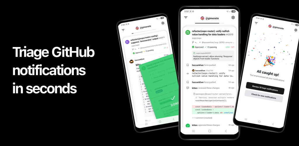 gitswipe - Main product screenshot demonstrating key features and user interface