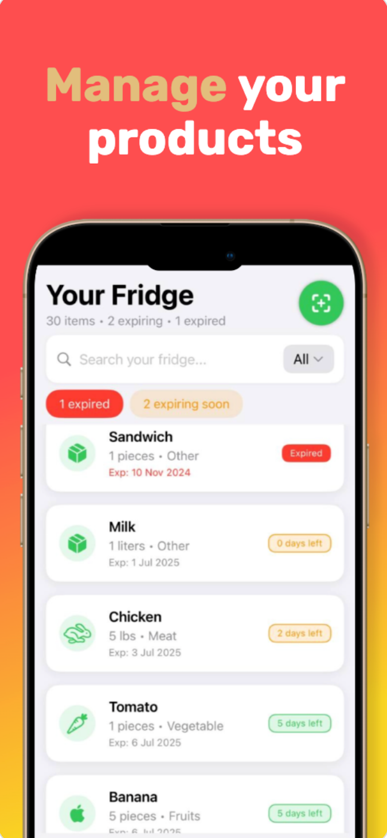 Virtualfridge - persönlicher Kühlschrankmanager - Verfolgen Sie Ihr Essen.Verschwenden Sie weniger - sparen Sie mehr Geld.Iss klüger. Medien 3