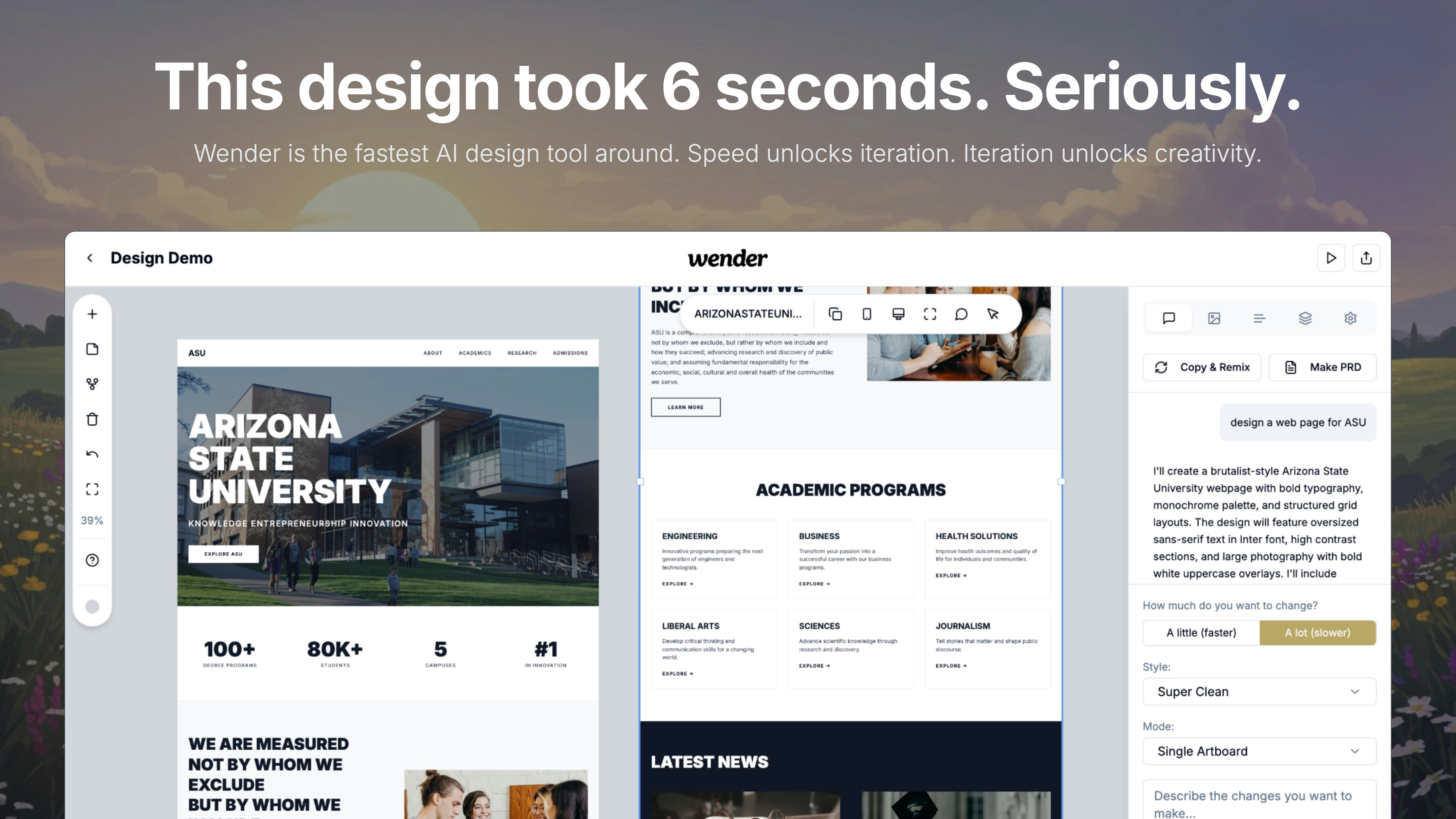 wender - La herramienta de diseño de IA más rápida media 2