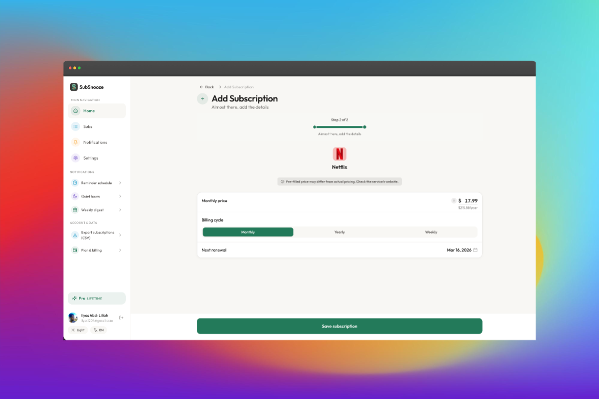 SubSnooze gallery image