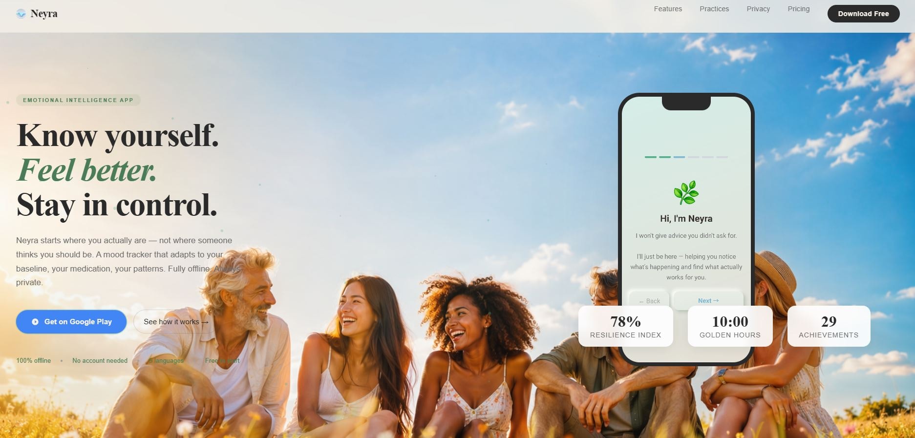 Neyra – mood tracker, offline & private gallery image