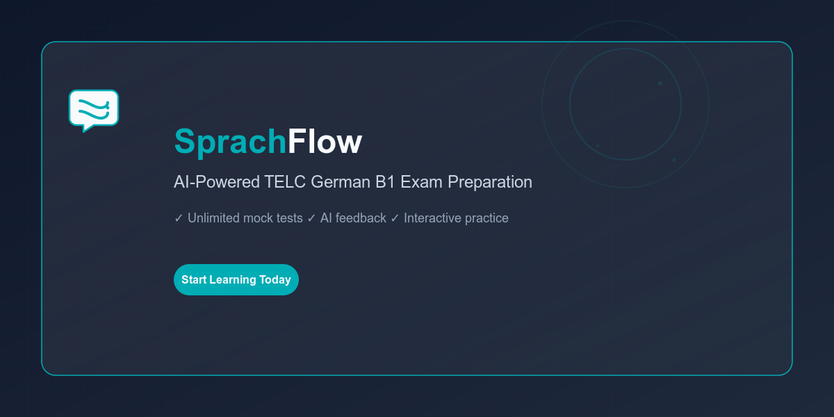 Sprachflow - ACE您的德语考试通过AI驱动的练习媒体1