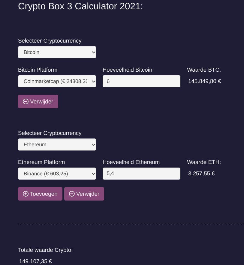 Dutch Crypto Wealth Tax Calculator media 1