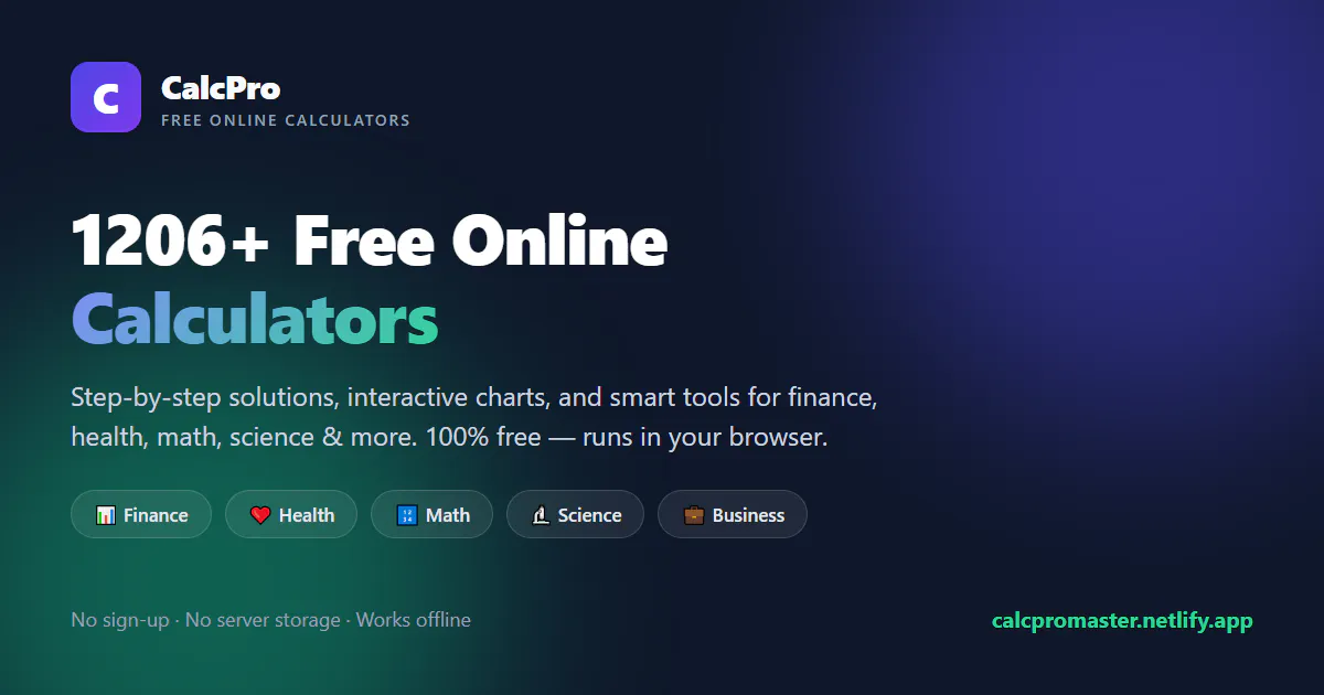 CalcProMaster — 1200+ Free Calculators gallery image