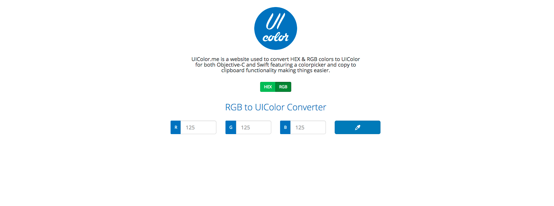 UIColor.me - Convert HEX & RGB colors to UIColor gallery image