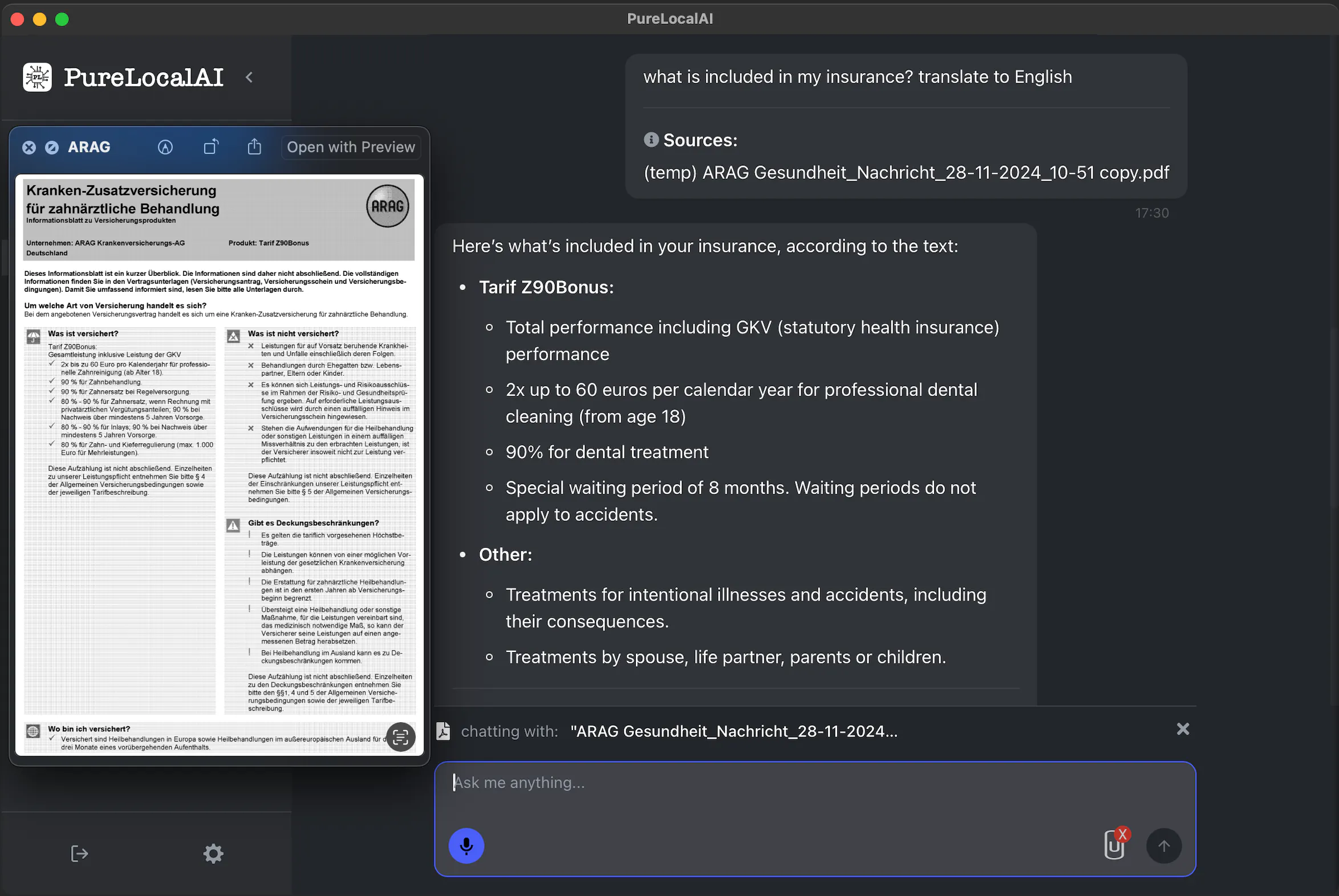 PureLocalAI – Private offline AI on Mac gallery image