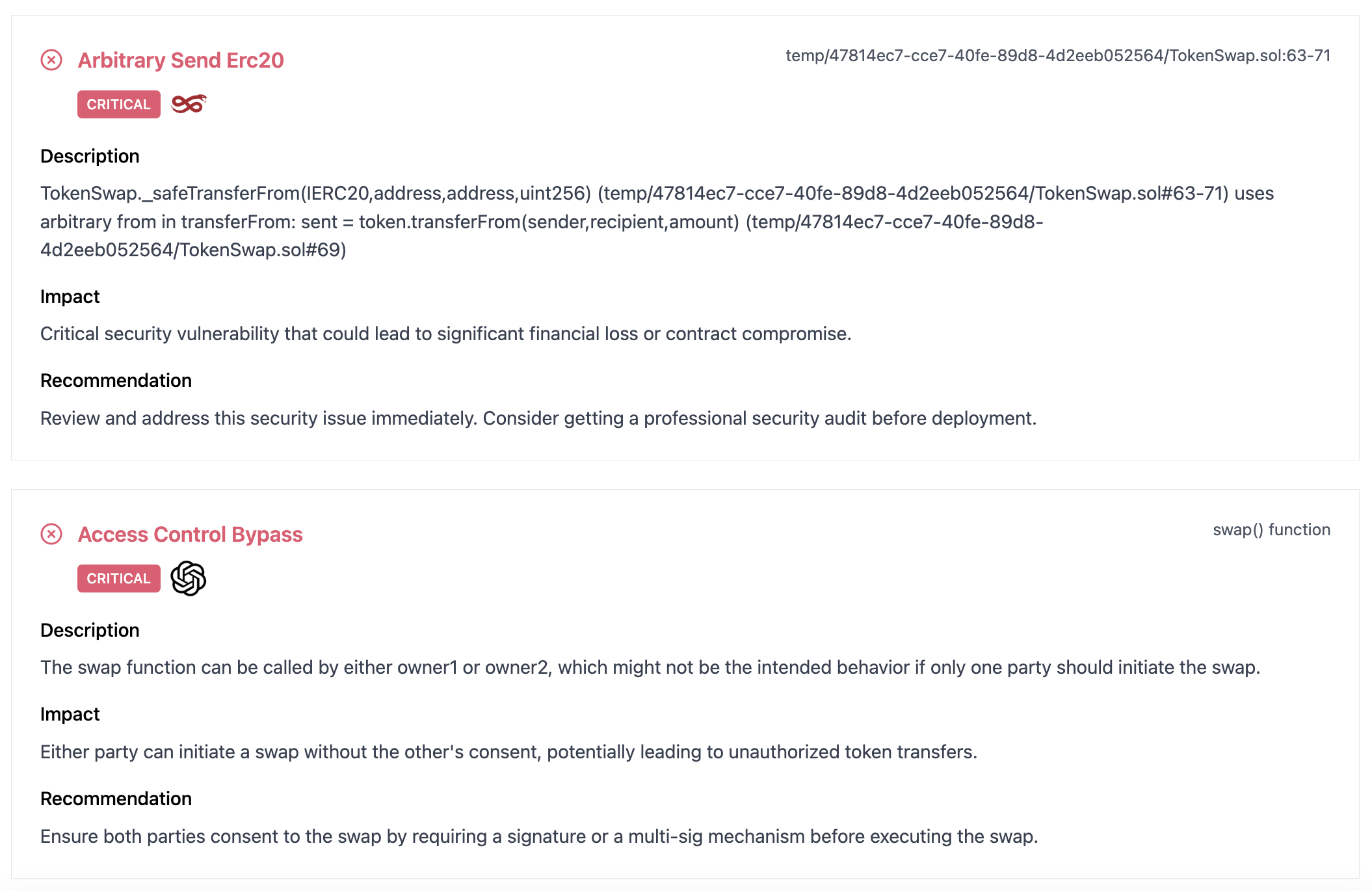 Primo passaggio - Audit a contratto intelligente gratuito con AI e Slither media 4