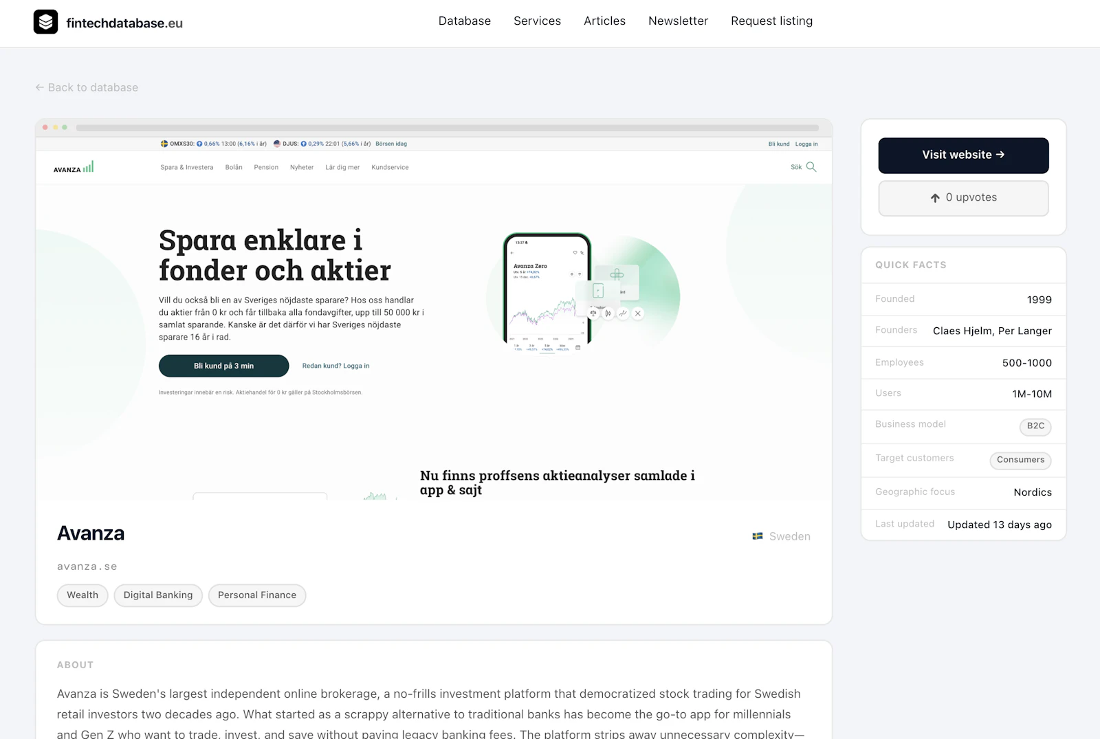 Fintech Database screenshot 3