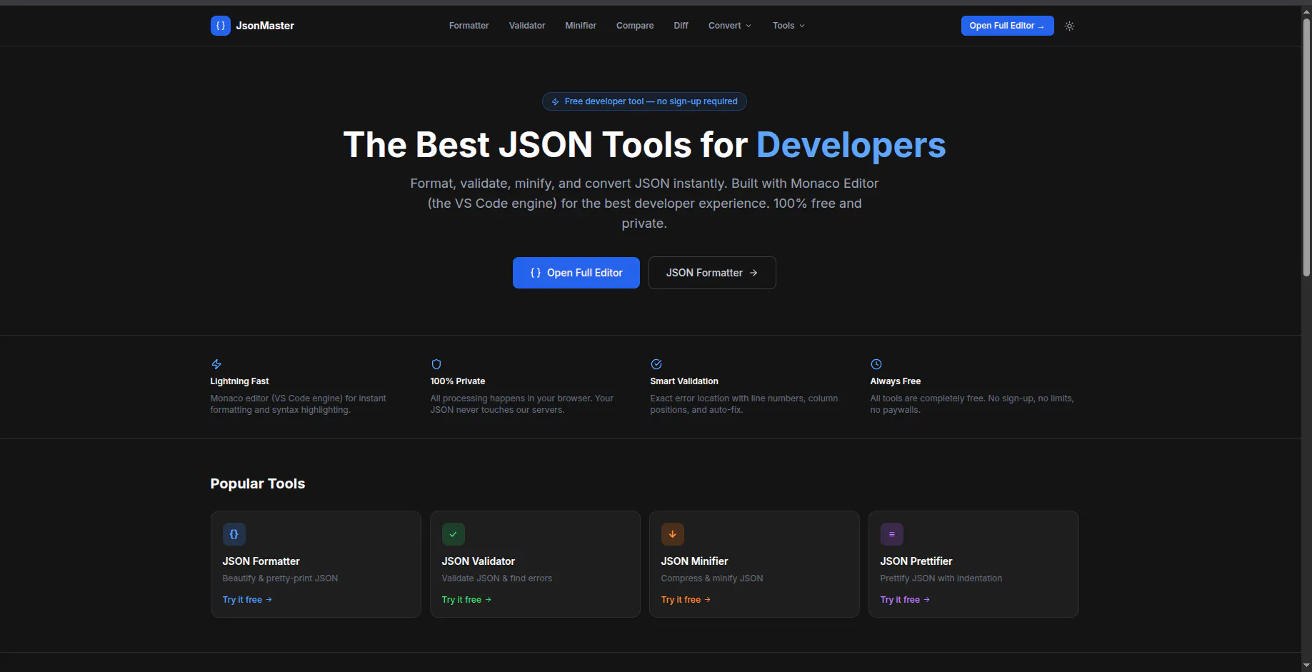 JsonMaster — JSON Formatter & Dev Tool product banner