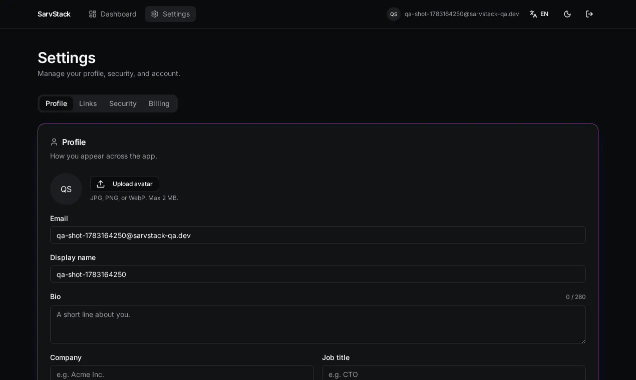 SarvStack - the agent-ready SaaS starter gallery image