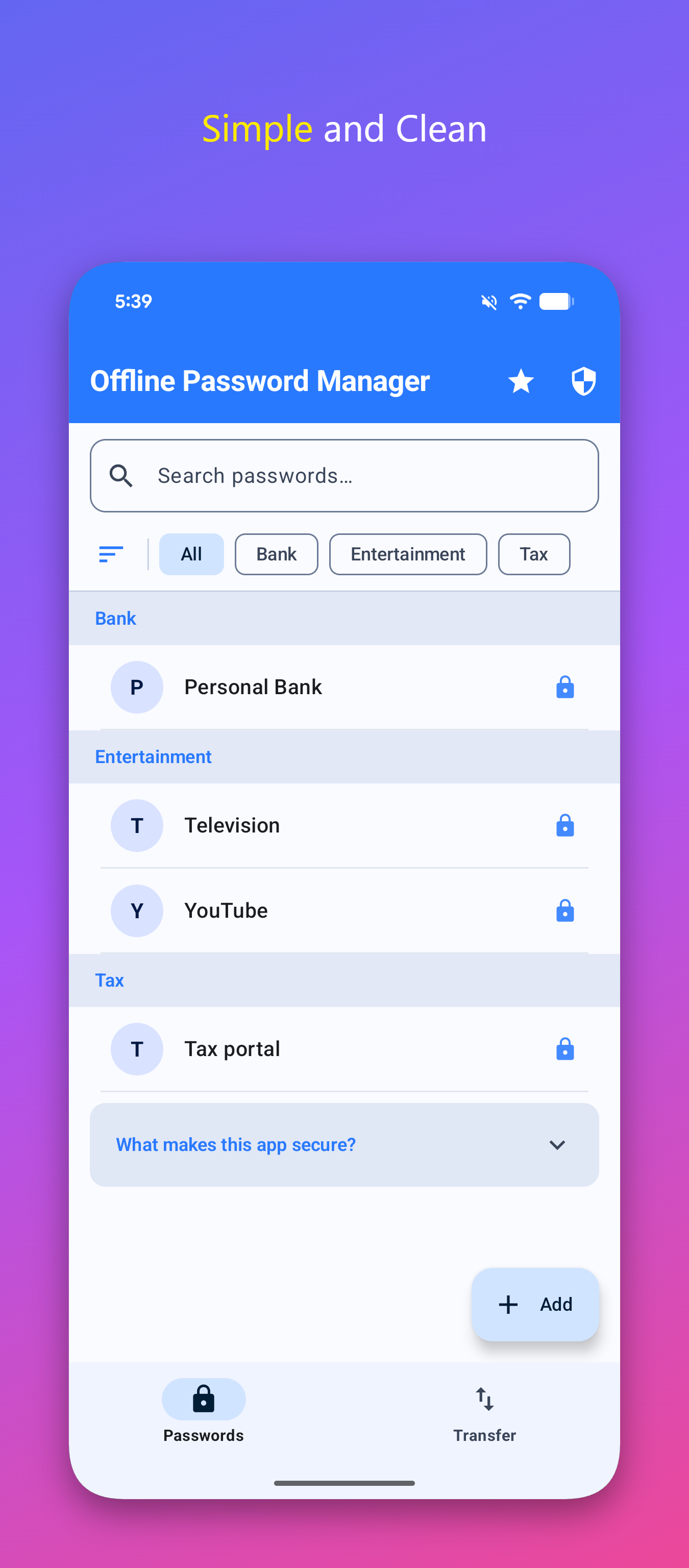 Android App: Offline Password Manager gallery image