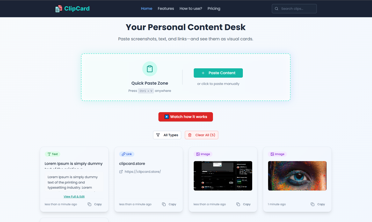 Clipcard - Вставьте скриншоты, текст и ссылки медиа 3