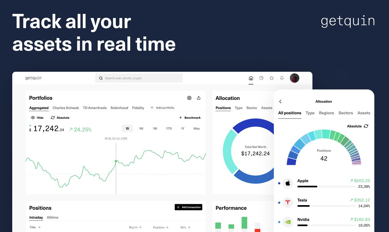 وسائط getquin - تتبع جميع استثماراتك في مكان واحد 1