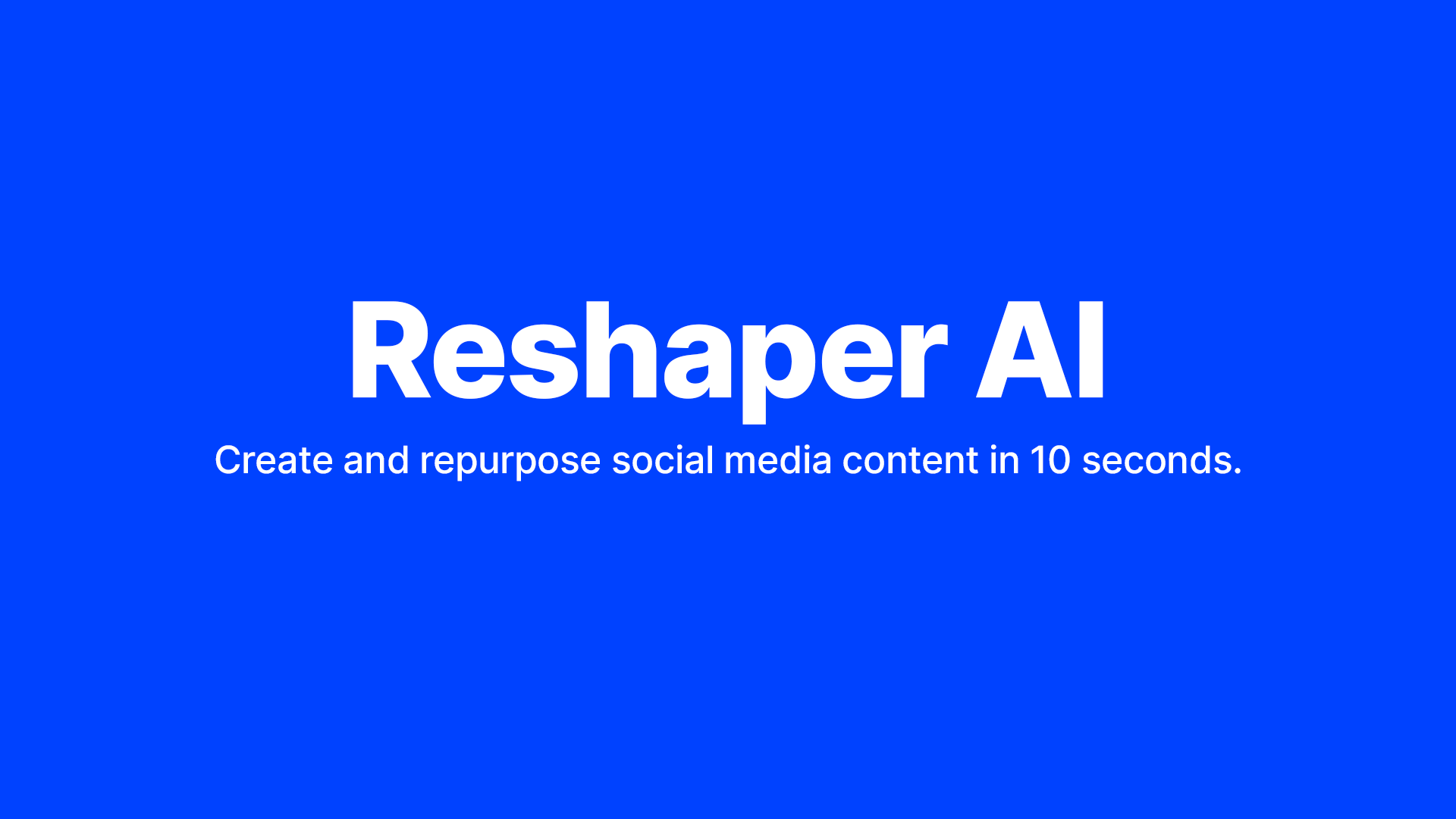 Reshaper AI - Main screenshot showing features and interface