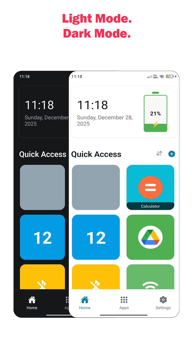 Elderly Launcher for Android - Screenshot 5 showing product features and functionality