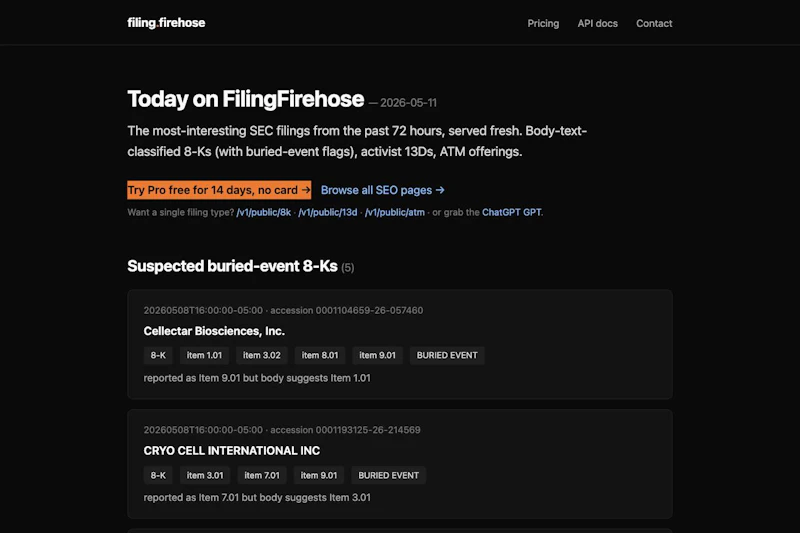 FilingFirehose screenshot 4