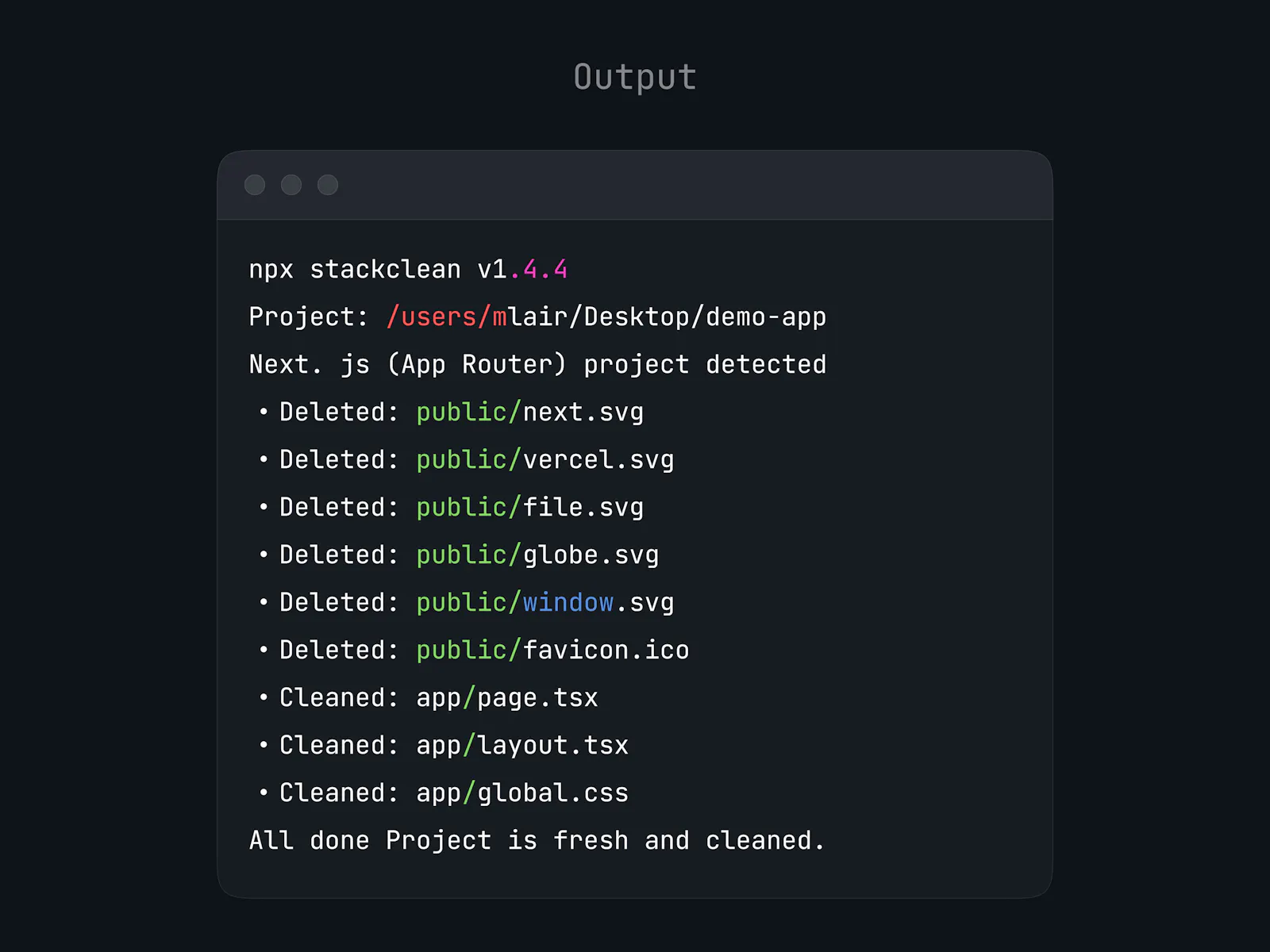 StackClean screenshot 2