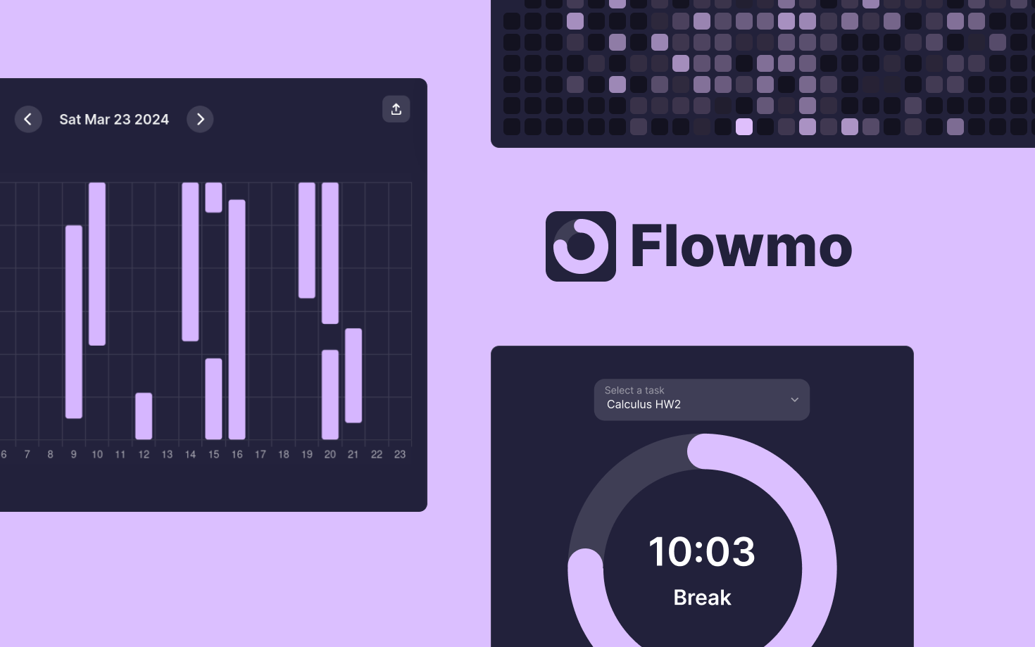 웹의 Flowmo - 흐름 상태를 깨지 않는 유연한 pomodoro 미디어 1