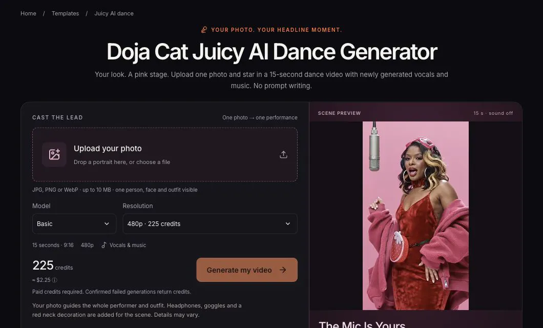 Doja Cat Juicy AI Dance Generator gallery image