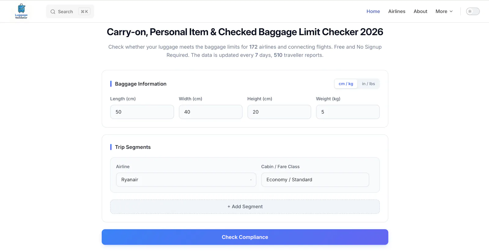 LuggageValidator screenshot 1